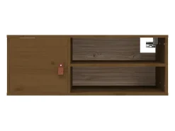 Armario de pared marrón miel 80x30x30 cm Madera maciza de pino
