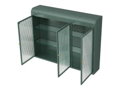 Armario de pared moderno con puertas de cristal - para cocina y baño - 90 × 20 × 70 cm, Blanco