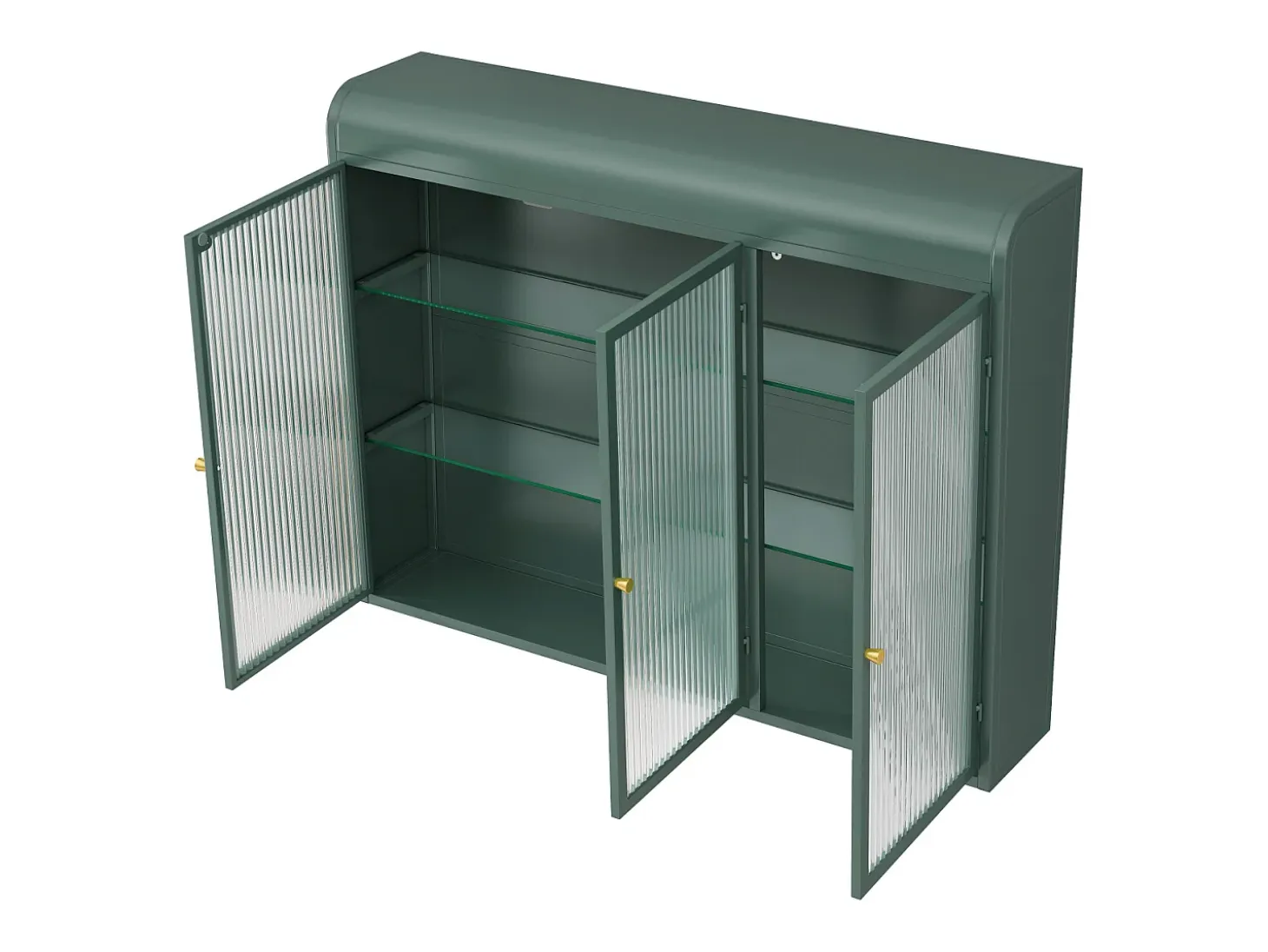 Armario de pared moderno con puertas de cristal - para cocina y baño - 90 × 20 × 70 cm, Blanco