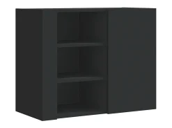 Armario de pared negro 75x35x60 cm madera de ingeniería