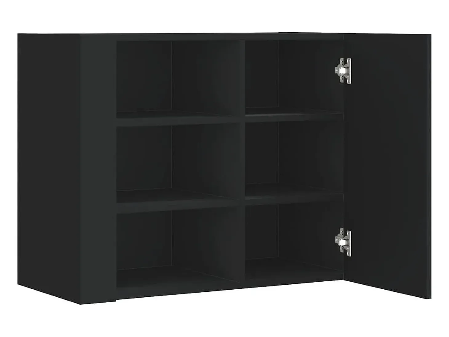 Armario de pared negro 75x35x60 cm madera de ingeniería