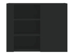 Armario de pared negro 75x35x60 cm madera de ingeniería