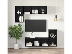 Armario de TV Roble negro 37 x 37 x 107 cm Madera contrachapada