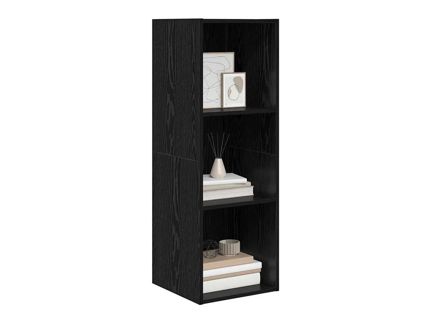 Armario de TV Roble negro 37 x 37 x 107 cm Madera contrachapada