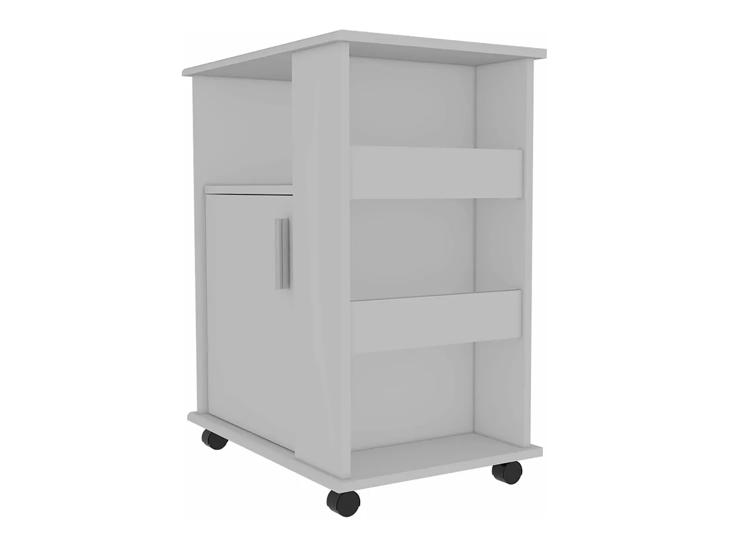 Armario inferior Lower para microondas en melamina con gabinete y 4 estantes , 73.4 cm X 60 cm X 39.8 cm , Blanco