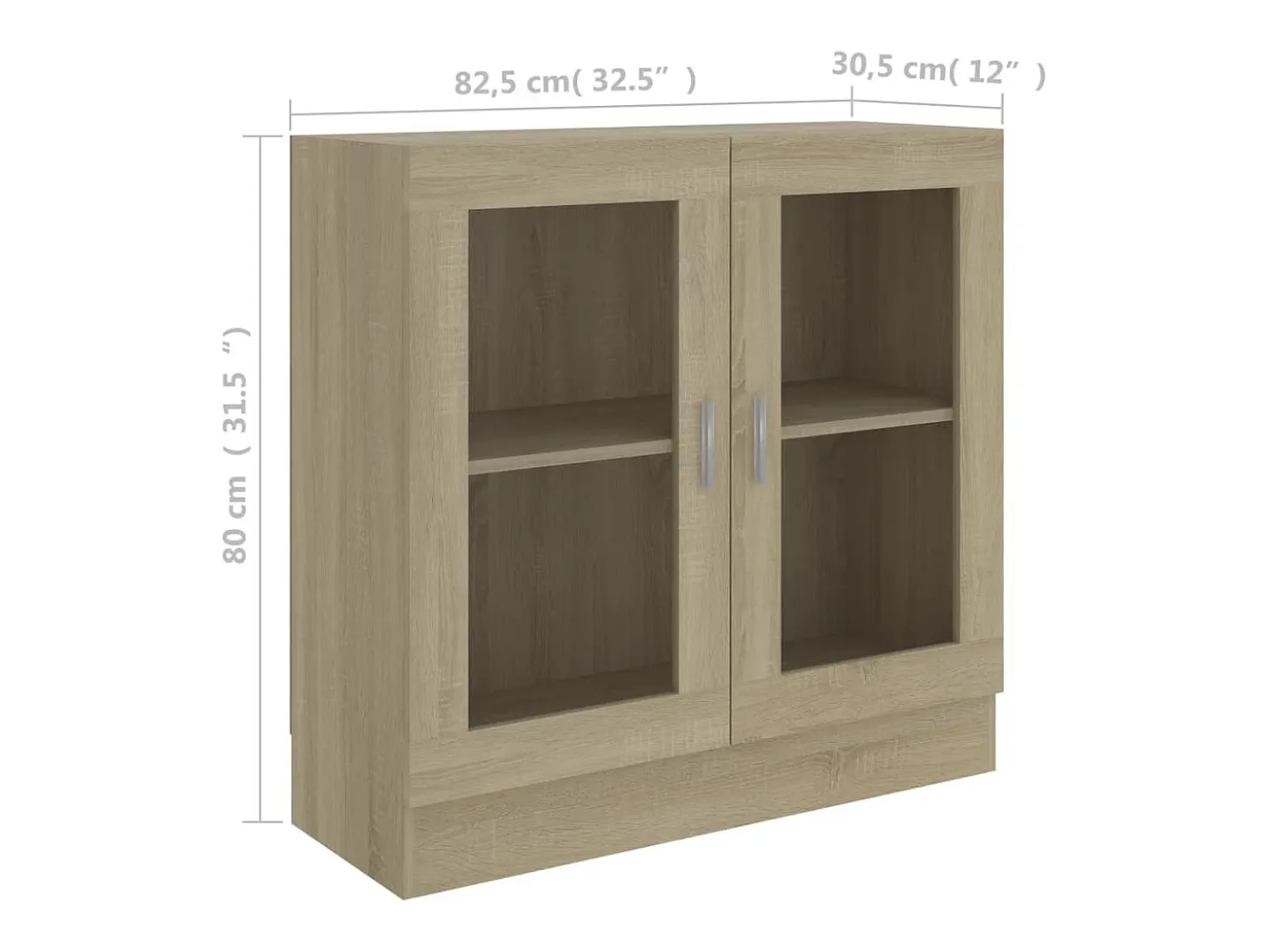 Armario libros madera contrachapada color roble 82,5x30,5x80 cm