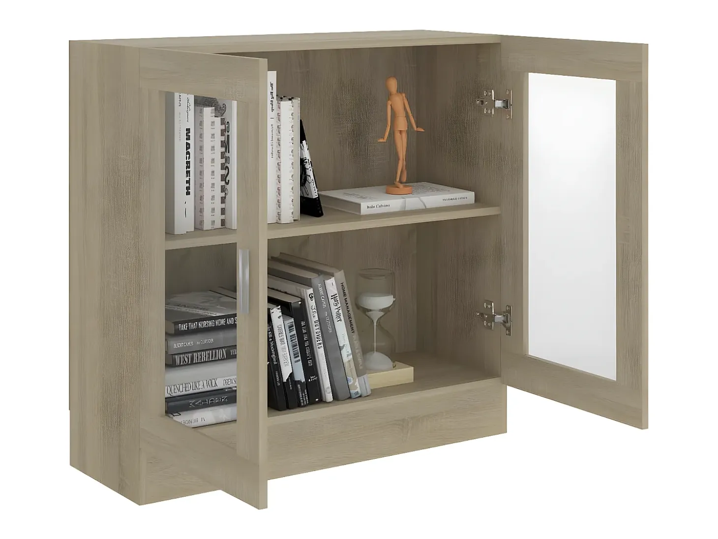 Armario libros madera contrachapada color roble 82,5x30,5x80 cm