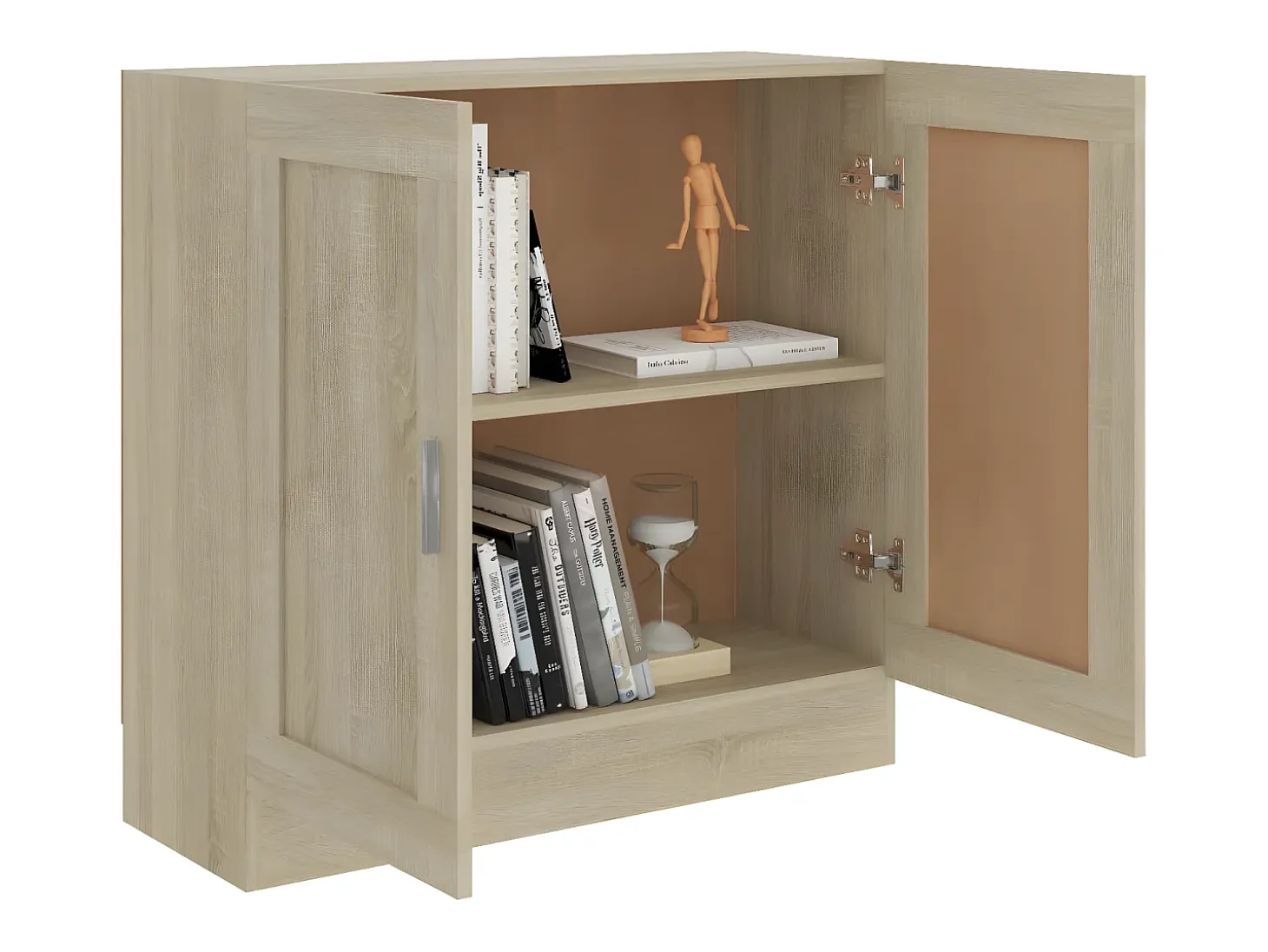 Armario libros madera contrachapada color roble 82,5x30,5x80 cm