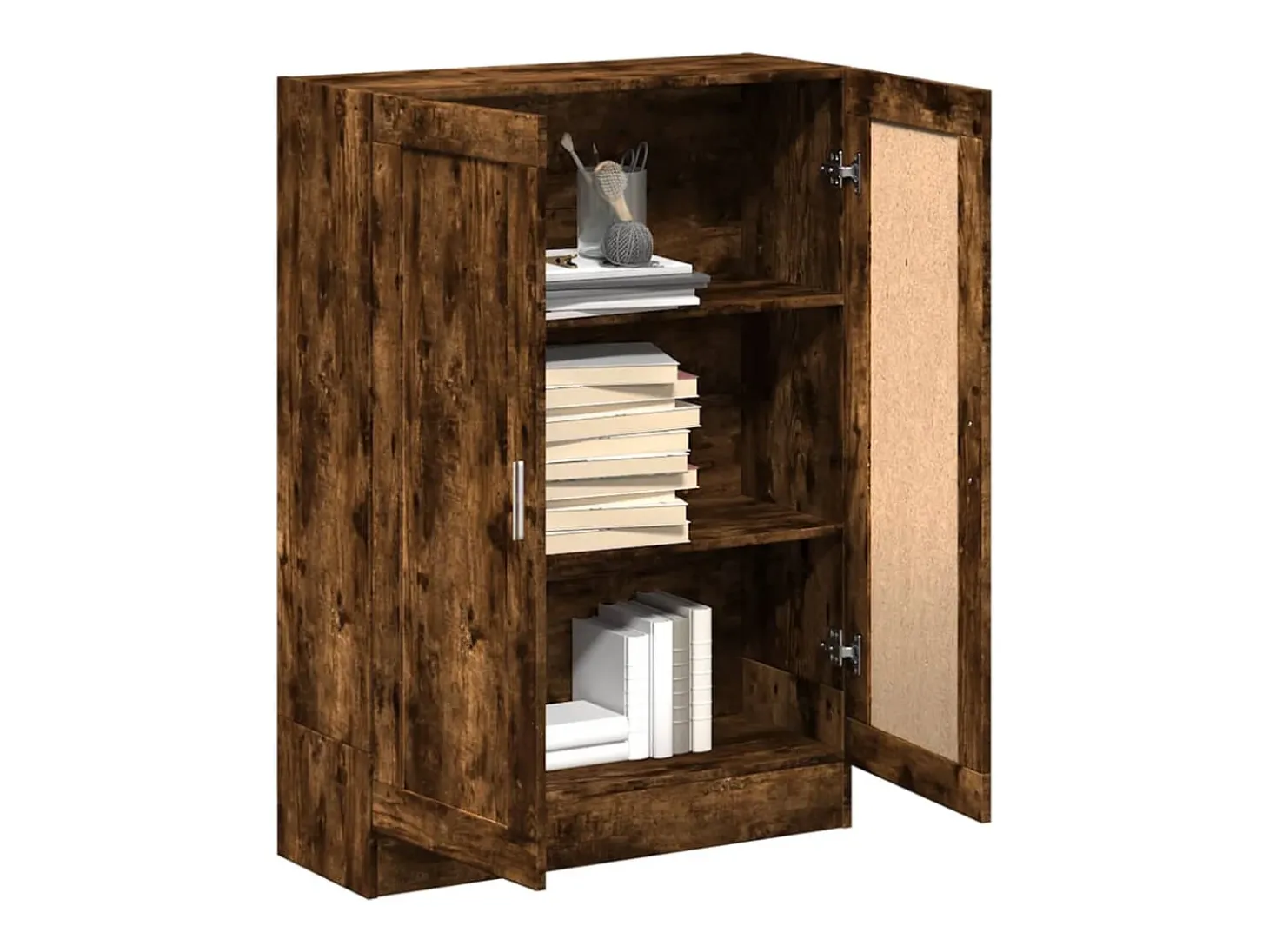 Armario libros madera de ingeniería roble humo 82,5x30,5x115 cm ES258372