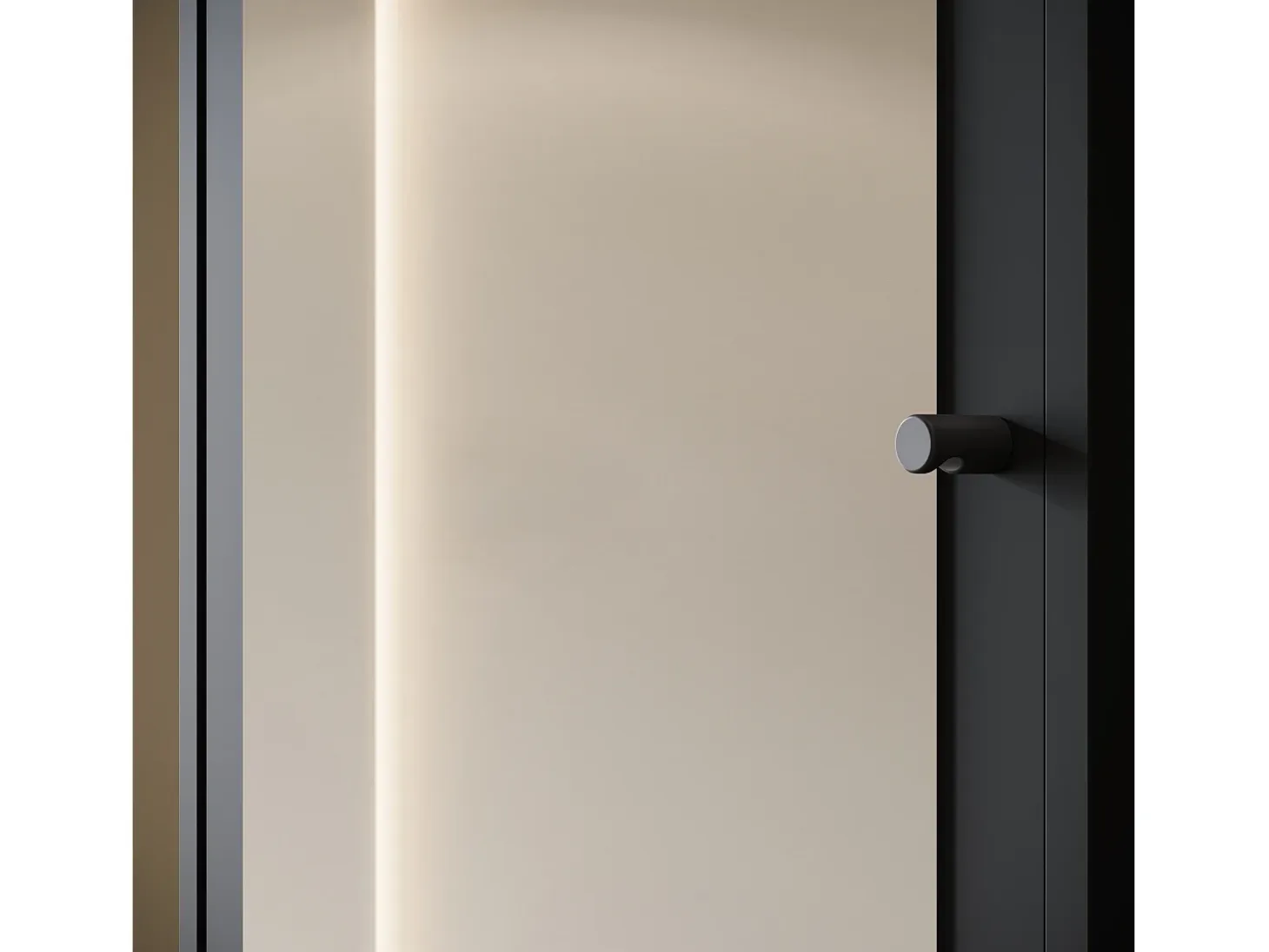 Armario moderno 90 cm armario de entrada con espejo estantes y barra mate grafito negro