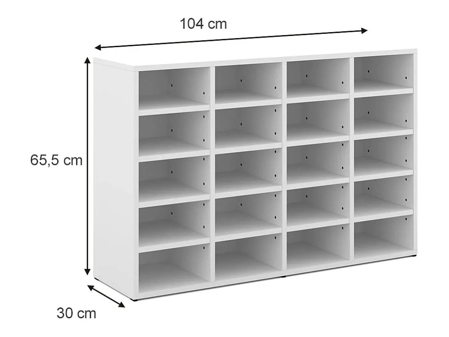 Armario para zapatos blanco 104x30x65.5 lysander