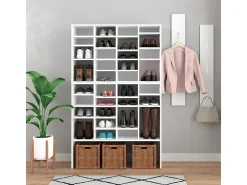 Armario para zapatos blanco 104x30x65.5 lysander