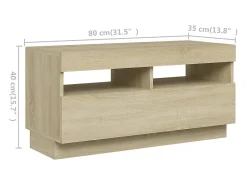 Armario TV con luces LED color roble Sonoma 180x35x40 cm