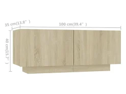 Armario TV con luces LED color roble Sonoma 180x35x40 cm
