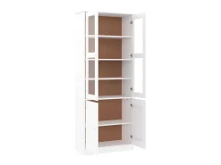 Armario vitrina ALTA madera maciza pino blanco 77x35x186,5cm ES736337