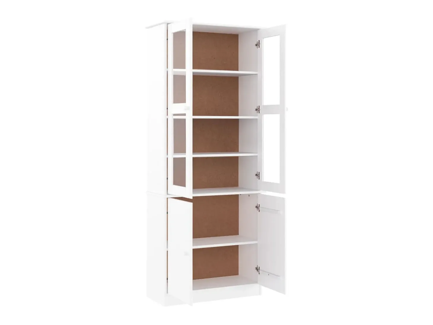 Armario vitrina ALTA madera maciza pino blanco 77x35x186,5cm ES736337