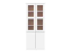 Armario vitrina ALTA madera maciza pino blanco 77x35x186,5cm ES736337