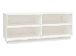 Armario zapatero de madera maciza de pino blanco 110x34x45 cm ES705131