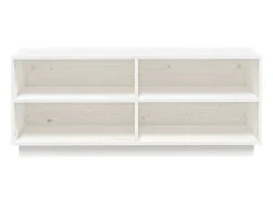 Armario zapatero de madera maciza de pino blanco 110x34x45 cm ES705131
