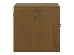 Armarios de pared 2 piezas Marrón miel 31,5x30x30 cm Madera maciza de pino