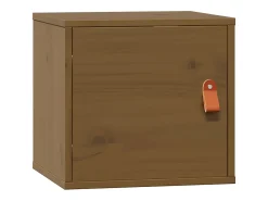 Armarios de pared 2 piezas Marrón miel 31,5x30x30 cm Madera maciza de pino