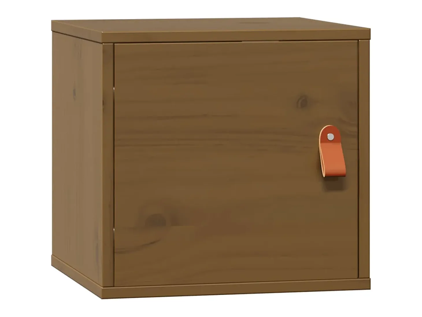 Armarios de pared 2 piezas Marrón miel 31,5x30x30 cm Madera maciza de pino