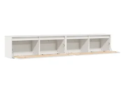 Armarios de pared 2 uds Blanco 100x30x35 cm Madera maciza de pino