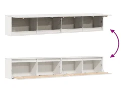 Armarios de pared 2 uds Blanco 100x30x35 cm Madera maciza de pino