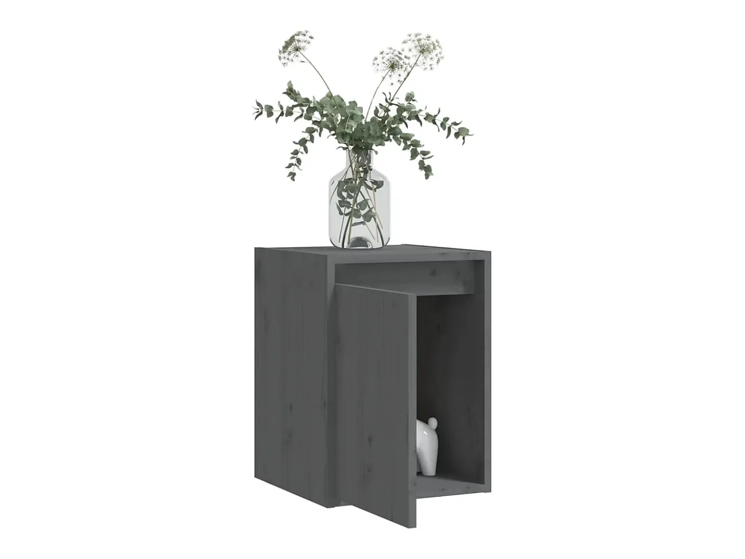 Armarios de pared 2 uds Gris 30x30x40 cm Madera maciza de pino