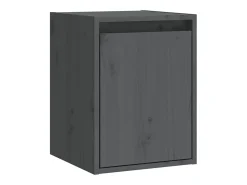 Armarios de pared 2 uds Gris 30x30x40 cm Madera maciza de pino