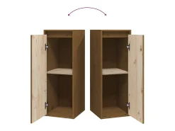 armarios de pared marrón miel de 30 x 30 x 80 cm, madera maciza de pino.