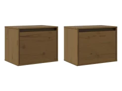 armarios de pared marrón miel de 45 x 30 x 35 cm, madera maciza de pino.