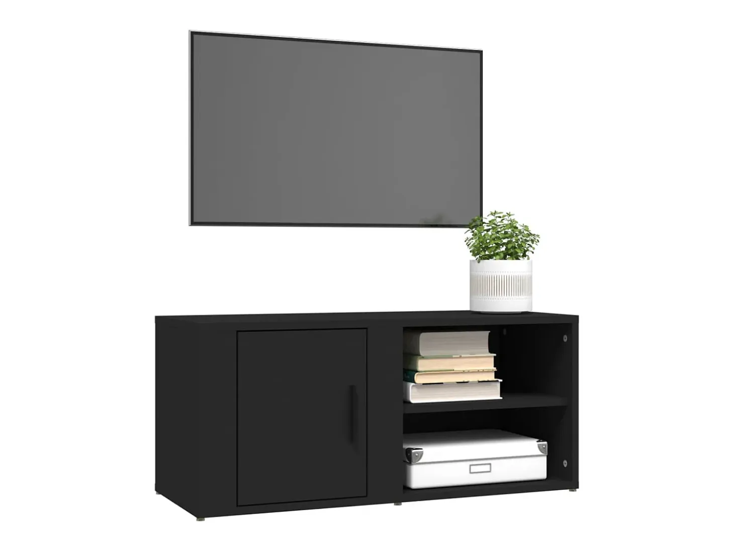 Arnaldo Muebles para TV 2 uds madera contrachapada negro 80x31,5x36 cm