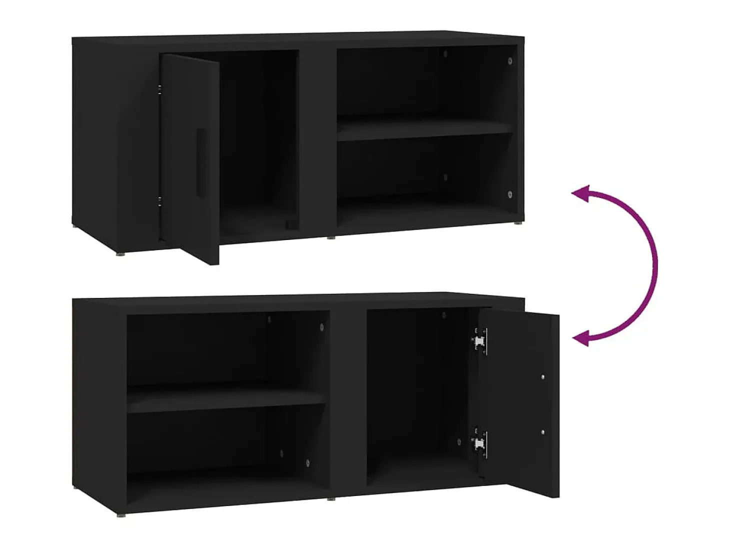Arnaldo Muebles para TV 2 uds madera contrachapada negro 80x31,5x36 cm