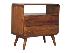 Artisan Furniture Consola curva Nordic Charm de madera maciza