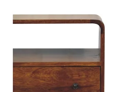 Artisan Furniture Consola curva Nordic Charm de madera maciza