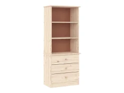 Arven Librería con cajones ALTA madera maciza de pino 60x35x142 cm