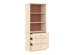Arven Librería con cajones ALTA madera maciza de pino 60x35x142 cm