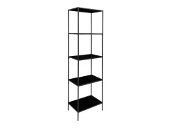 Aspecto de roble estante de 5 corey con marco negro 51 x 36 x 170 cm