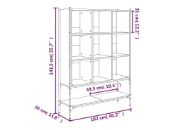 Assen Estantería madera de ingeniería roble ahumado 102x30x141,5 cm