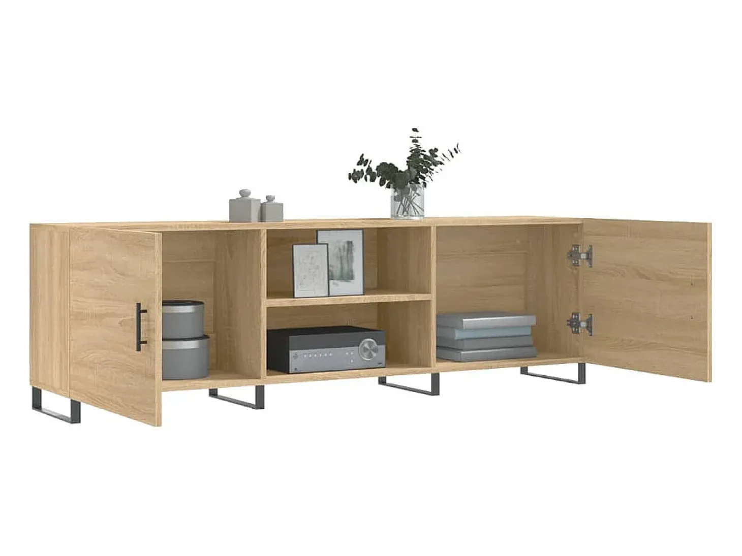 Astrid Helene Mueble para TV madera de ingeniería roble Sonoma 150x30x50 cm