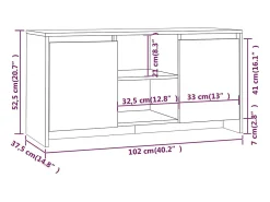 Atkinson Mueble de TV madera de ingeniería roble ahumado 102x37,5x52,5cm