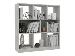Avenra Estantería librería contrachapada gris hormigón 97,5x29,5x100cm