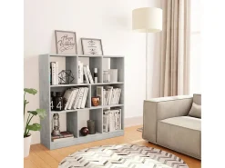 Avenra Estantería librería contrachapada gris hormigón 97,5x29,5x100cm