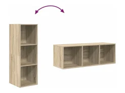 Aymee Mueble de pared para TV madera contrachapada roble 37x37x72 cm
