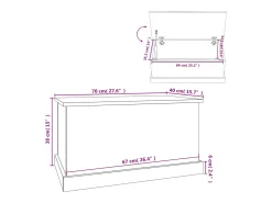 Baúl almacenaje madera contrachapada gris hormigón 70x40x38 cm
