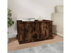 Baúl almacenaje madera contrachapada roble ahumado 70x40x38 cm ES261165