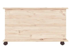 Baúl de almacenaje con ruedas ALTA madera maciza 73x39,5x44 cm ES330437