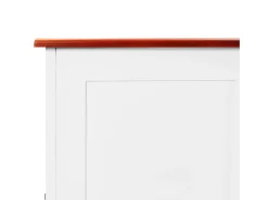 Baúl de almacenaje con tapa madera de acacia marrón y blanco
