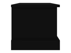 Baúl de almacenaje madera contrachapada negro 50x30x28 cm